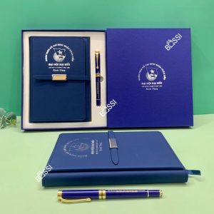 Bộ Giftset 2 SP sổ bút logo ĐẠI HỘI ĐẠI BIỂU