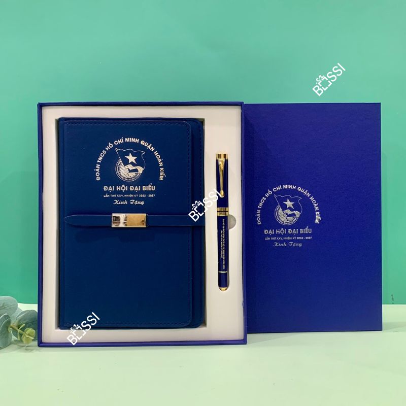 Bộ Giftset 2 SP sổ bút logo ĐẠI HỘI ĐẠI BIỂU