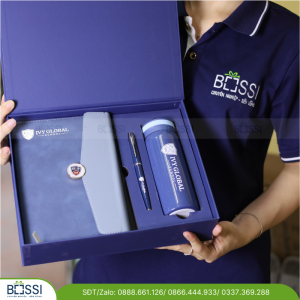 Giftset Sổ Bút Bình giữ nhiệt logo IVY GLOBAL