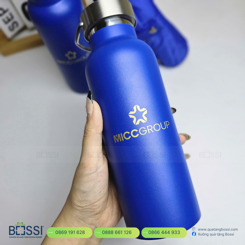 BGN 500ml inox304 nhiệt độ in logo Rikkei Bình Giữ Nhiệt MICGROUP 500ml