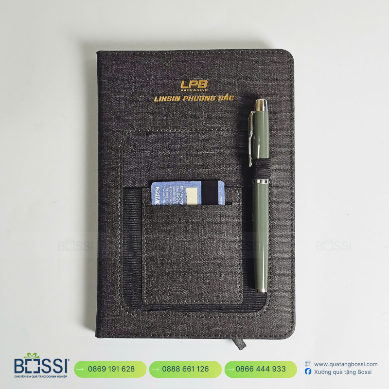 Sổ tay A5 gáy xoắn in logo HTI Sổ Tay A5 LPB Phương Bắc
