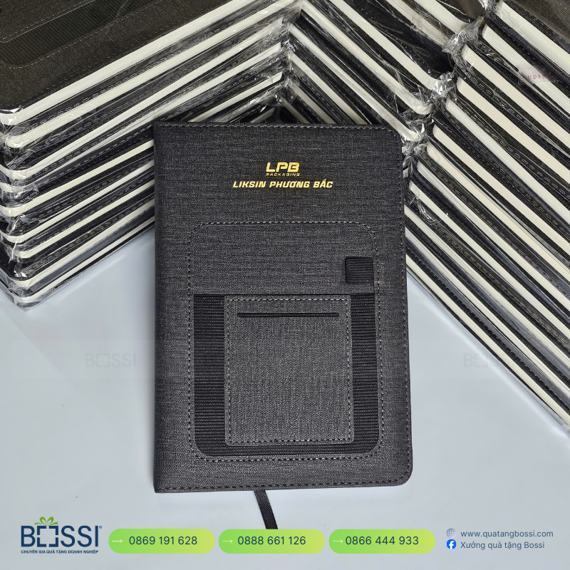 Sổ tay A5 gáy xoắn in logo HTI Sổ Tay A5 LPB Phương Bắc
