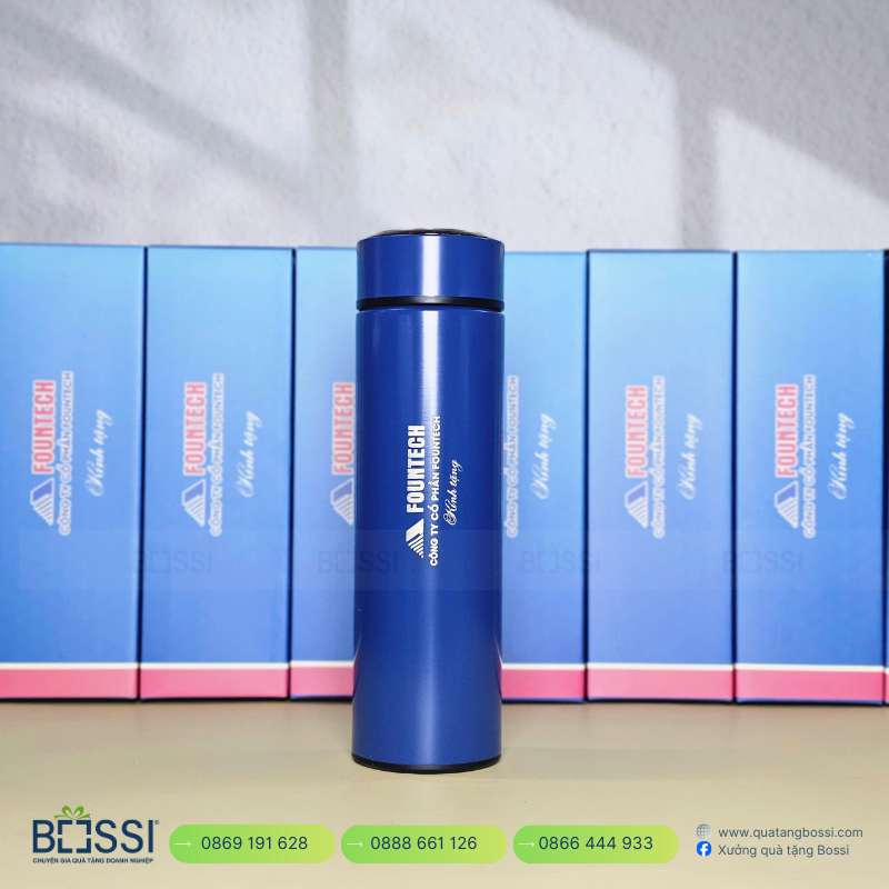BGN 500ml inox304 nhiệt độ in logo Rikkei Bình Giữ Nhiệt Foundtech 500ml