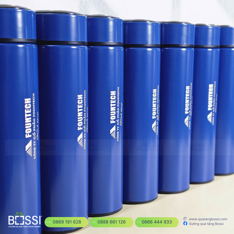 BGN 500ml inox304 nhiệt độ in logo Rikkei Bình Giữ Nhiệt Foundtech 500ml