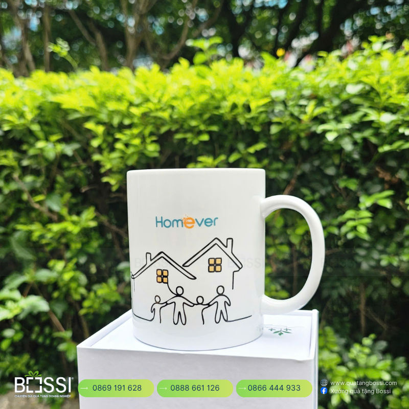 Bộ đôi cốc sứ hoạt hình kèm hộp Bộ 2 Cốc Sứ HOMEVER