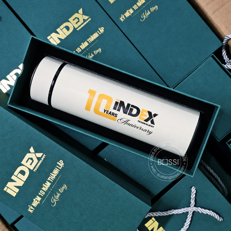 BGN 500ml inox304 nhiệt độ in logo Rikkei Bình Giữ Nhiệt Ép Kim Logo Index